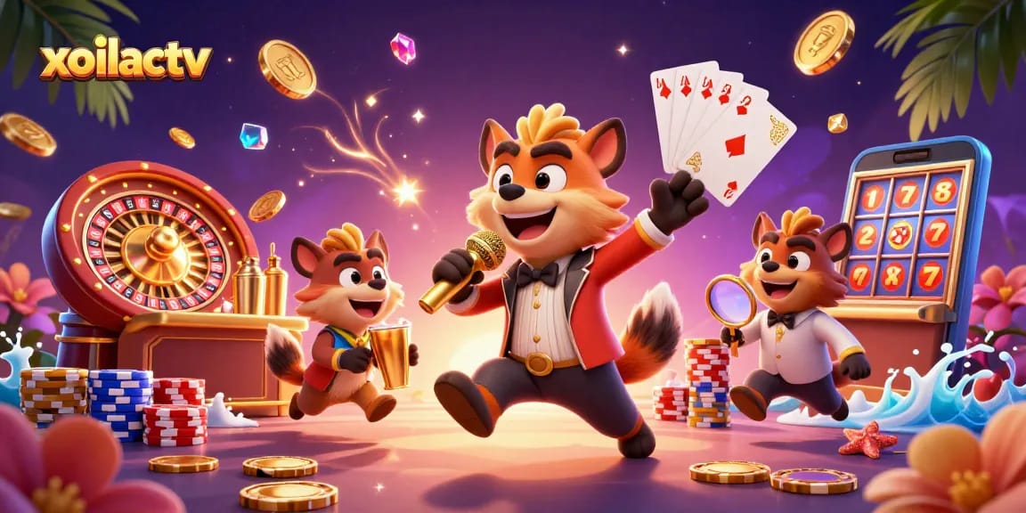 Experience thrilling gameplay at xoilactv with dynamic casino elements in a vibrant scene.