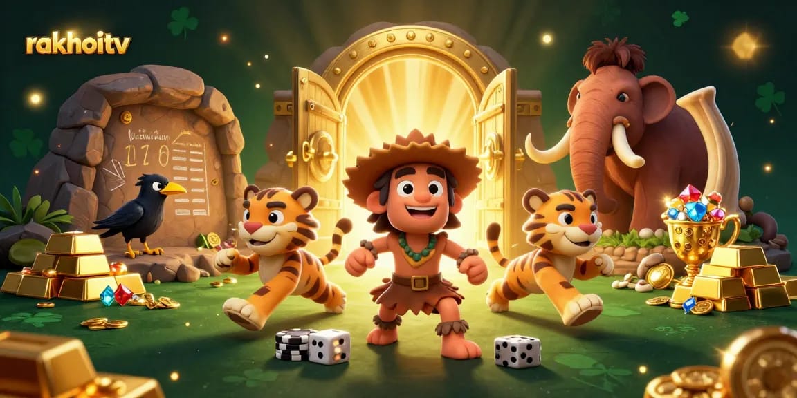 Watch rakhoitv's lively caveman and sabertooth duo run a unique prehistoric casino adventure.