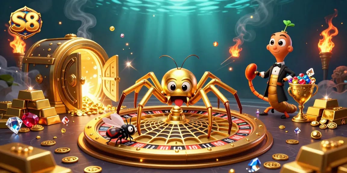 Spin the roulette wheel to win big at S8 casino with dynamic gold and jewels!