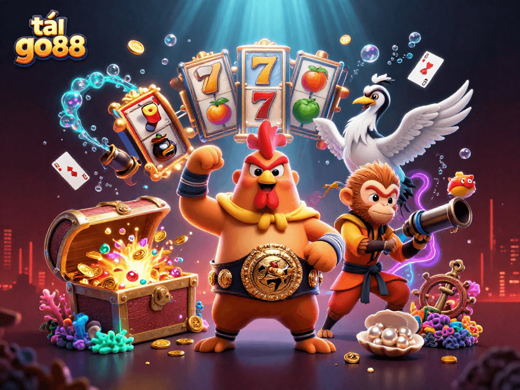 Engage in thrilling gameplay with tải go88 featuring vibrant 3D characters and dynamic casino elements.