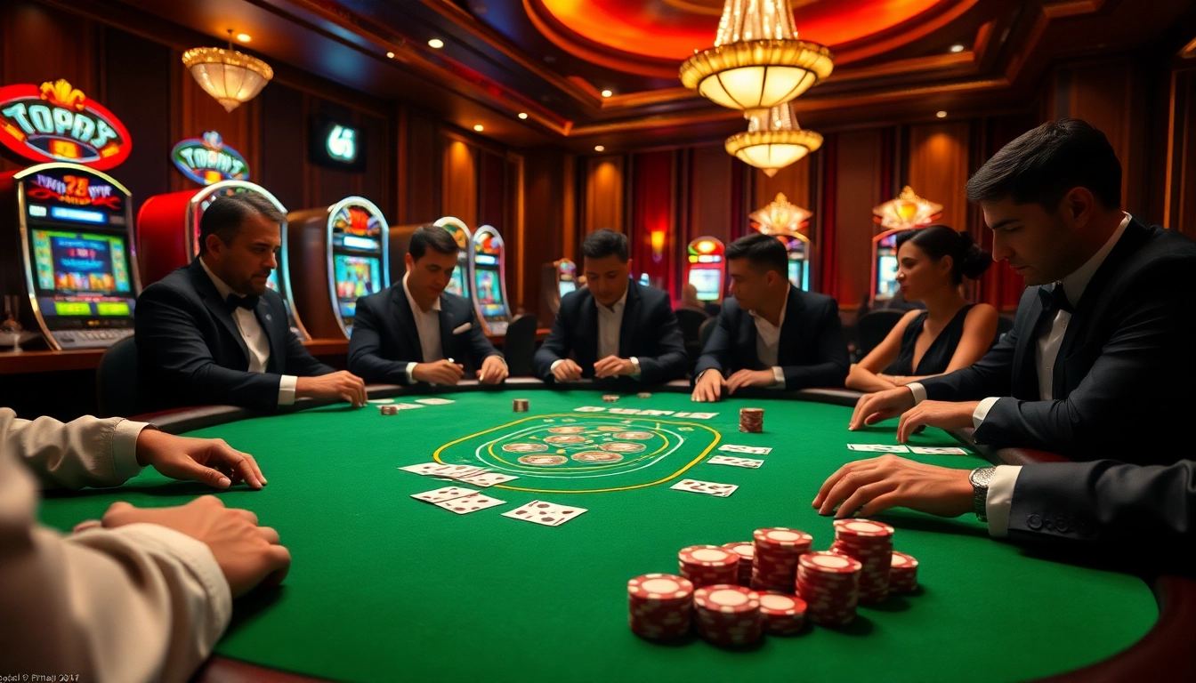 Engaging poker scene illustrating players immersed in a high-stakes game, highlighting the excitement of 789p.