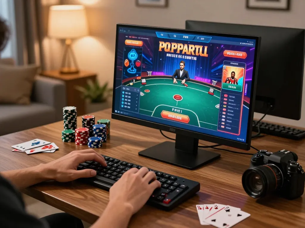 Enjoying an engaging poker game online at home with 678 as the featured theme.