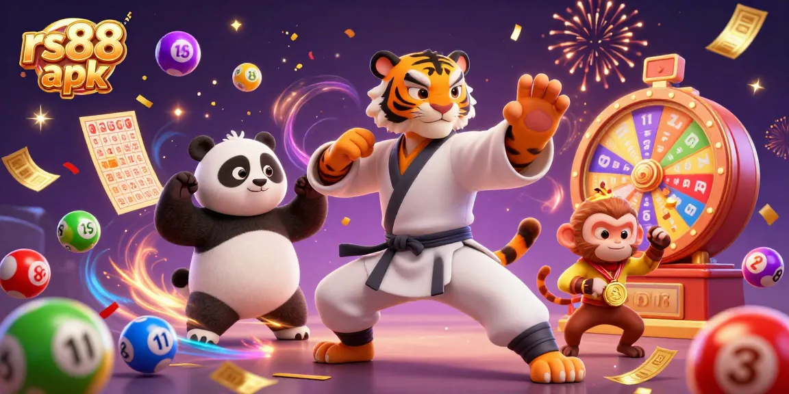 Experience thrilling wins with rs88 apk in this vibrant casino-themed illustration full of excitement and game elements.
