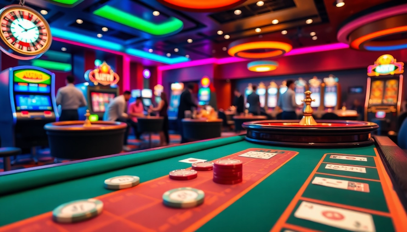 Experience exciting gaming action at https://8kbet3.com/ with vibrant tables and players engaging in thrilling betting.