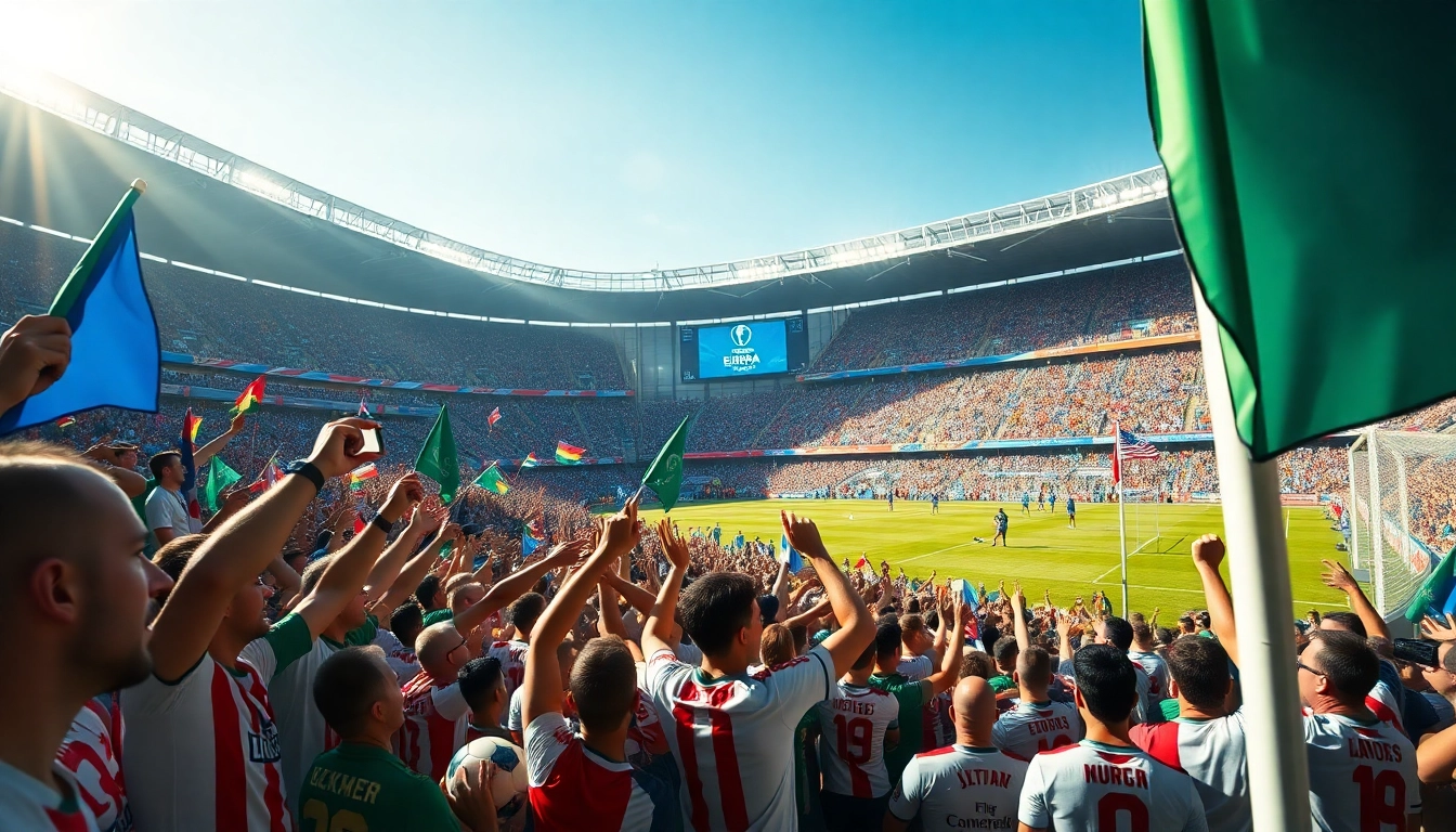 Lịch thi đấu bóng đá Europa League 2025/2026 mới nhất celebrated in a vibrant stadium with enthusiastic fans.
