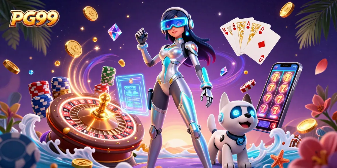 Experience thrilling gameplay with PG99 featuring vibrant casino elements and a futuristic setting.