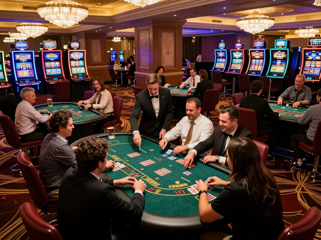 Engaged players at LC88pro casino, celebrating wins during exciting gameplay.