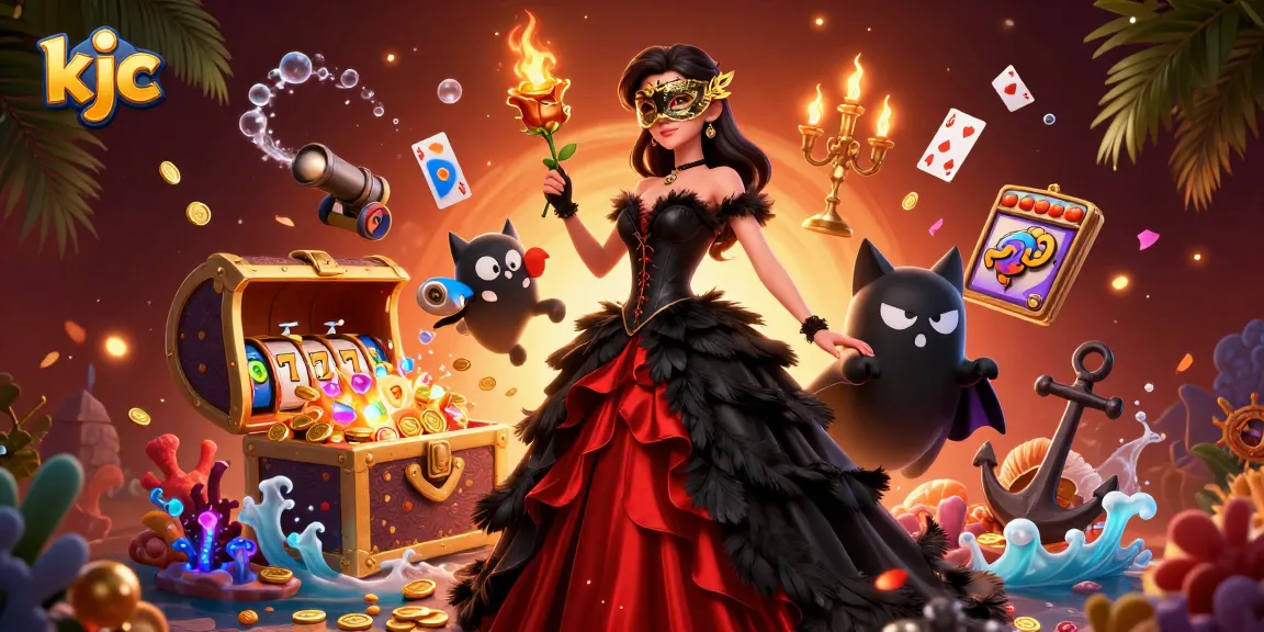 Experience the excitement of kjc with a glamorous lady and her phantom cat in a vibrant casino scene.