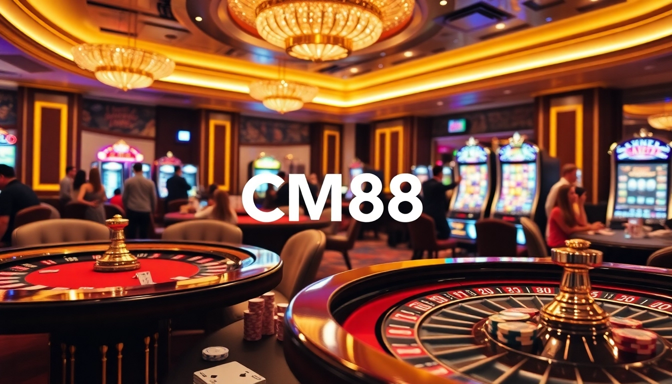 Experience thrilling casino action with CM88's luxurious gaming tables and vibrant atmosphere.