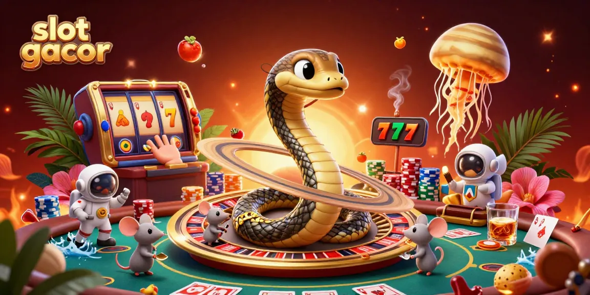 Experience thrilling slot gacor action with vibrant characters betting around a Saturn ring roulette.