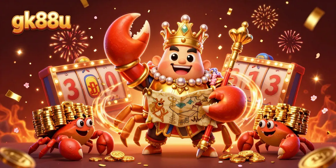 Join the excitement at gk88u, where golden crab emperor leads an opulent gaming adventure with vibrant slot reels.