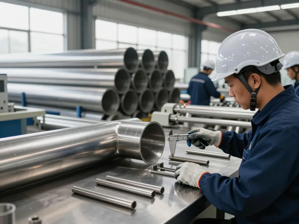 Sumwin's expert stainless steel manufacturing process with skilled workers and quality inspection.