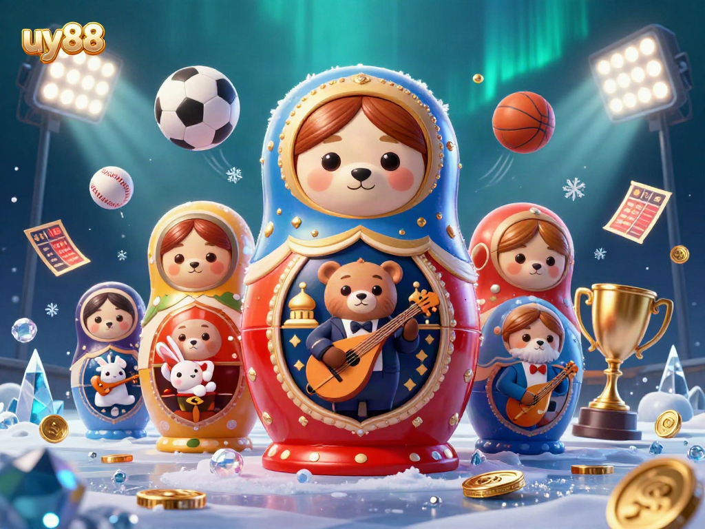 Experience fun with uy88 as lively bears and dynamic sports elements create an exciting casino atmosphere!
