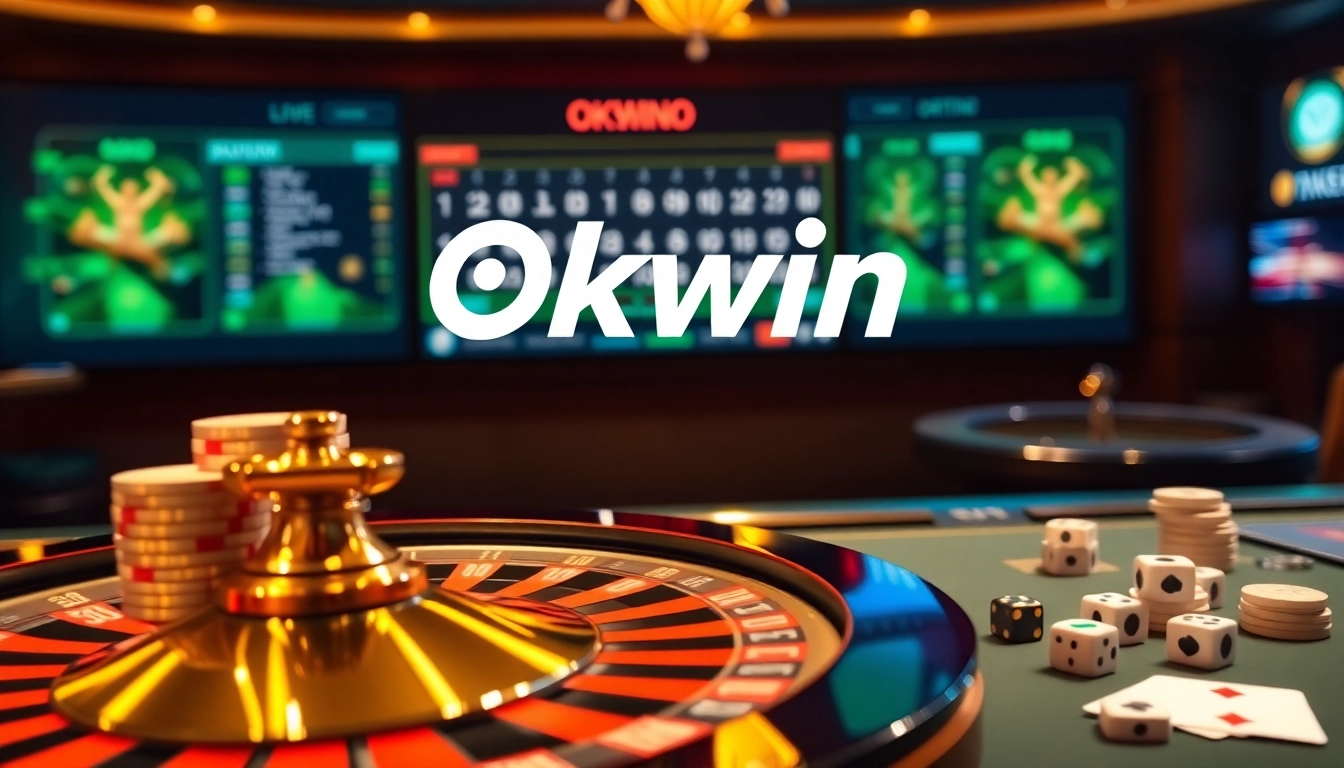 Experience the thrilling excitement of Okwin's online casino games with vibrant roulette and betting.