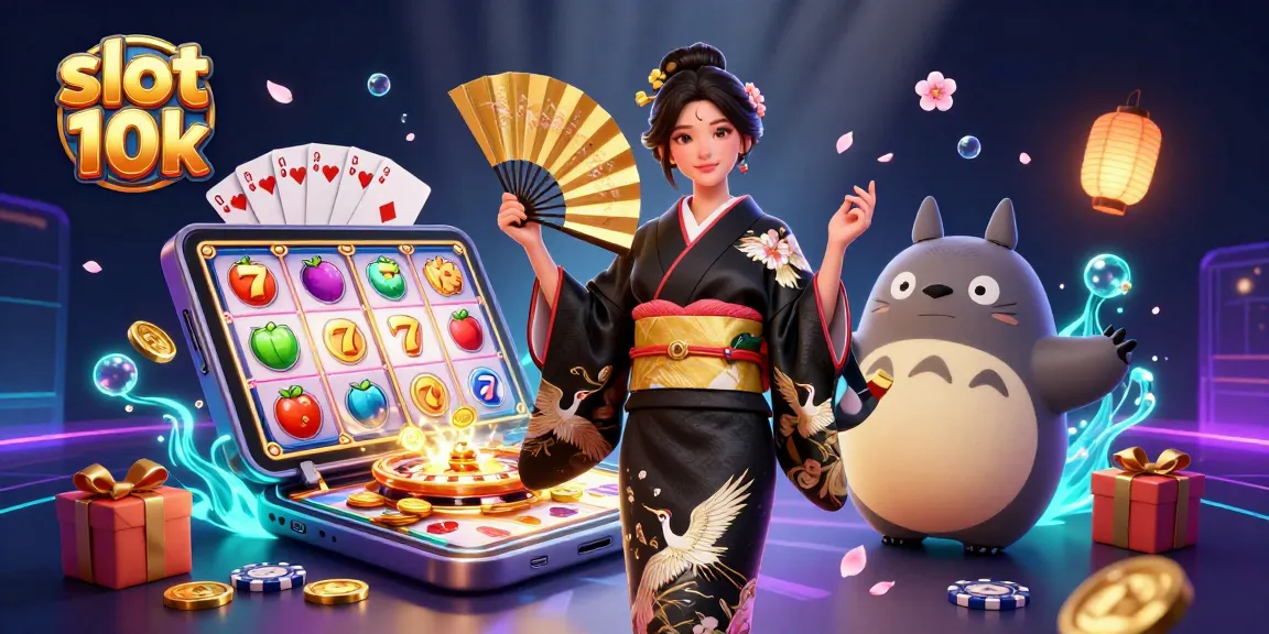 Spin the slot 10k reels with a vibrant 3D scene showcasing exciting casino elements.