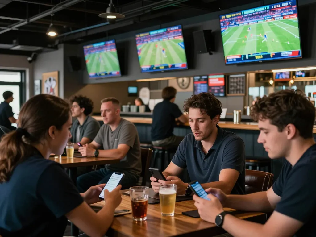 Engaged patrons placing bets at fabet com during thrilling live sports events