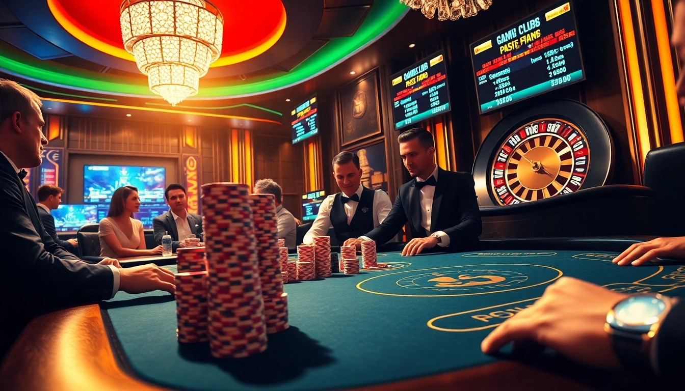 B52CLUB action at a luxurious casino table featuring poker chips and roulette excitement.