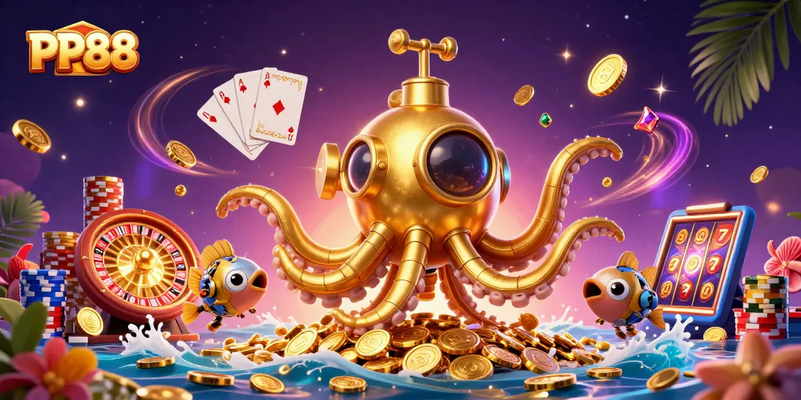 Experience the thrill of winning at PP88 with vibrant 3D casino elements and dynamic gameplay.