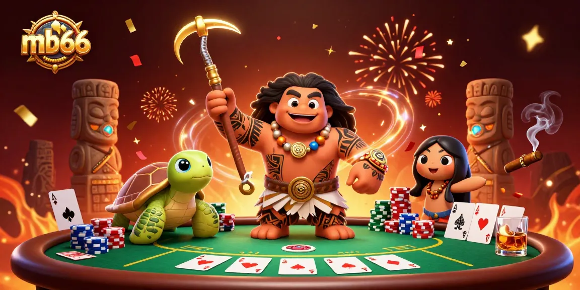 Engage with mba66's thrilling poker action featuring vibrant characters and dynamic casino elements.