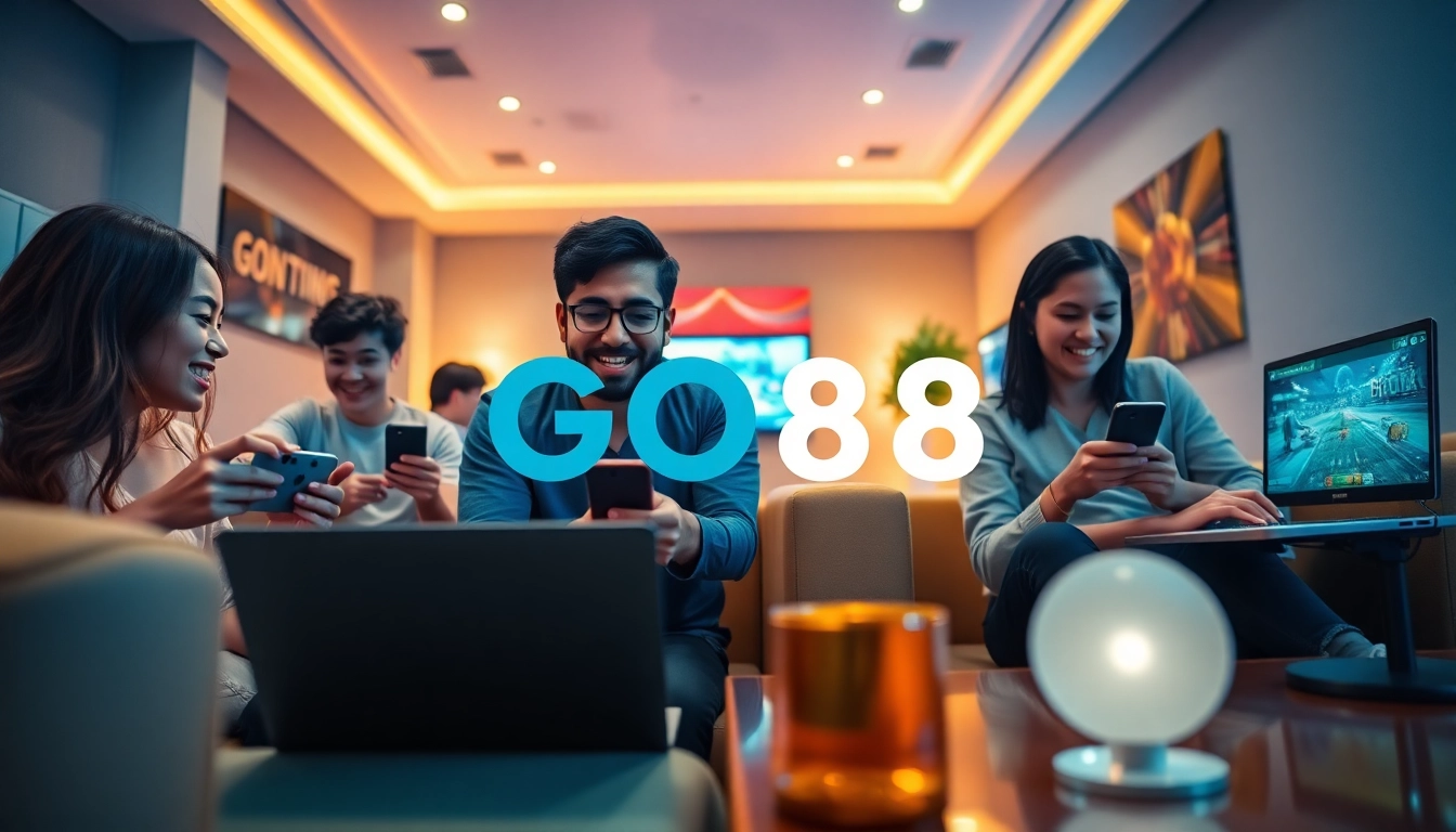 GO88 online gaming scene showing enthusiastic players engaged in fun and rewarding games.