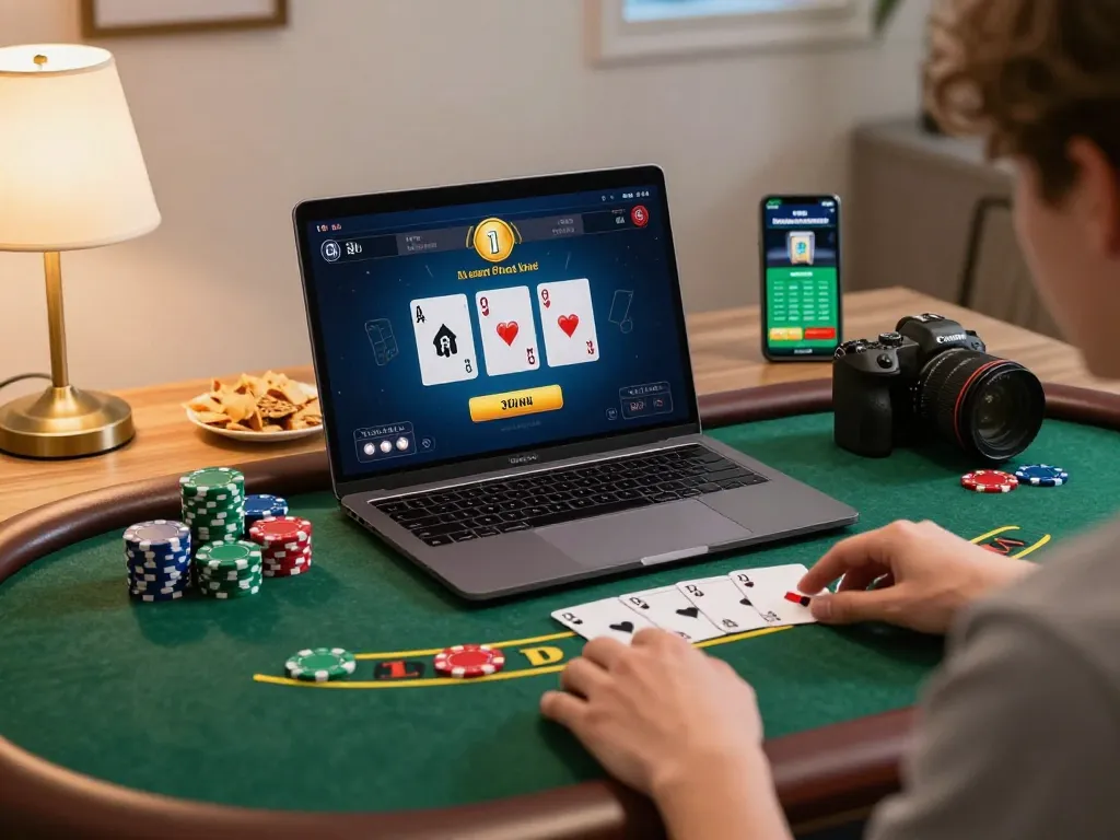 Experience live blackjack gameplay and strategic bets on 789win in a cozy home setting.