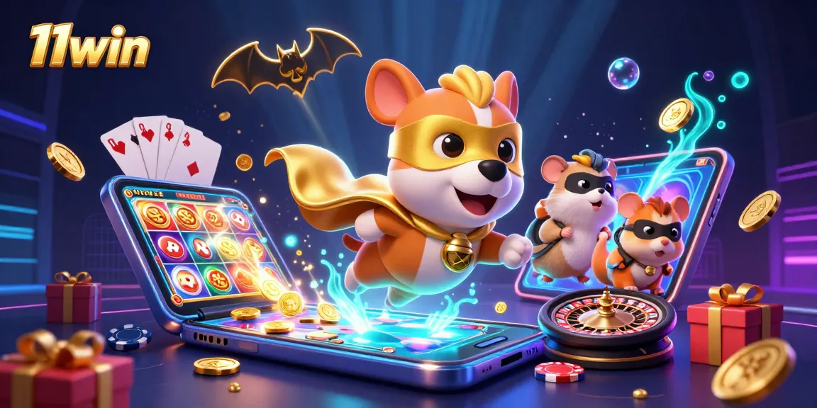 Experience thrilling gameplay at 11win with cartoon characters and dynamic casino elements.