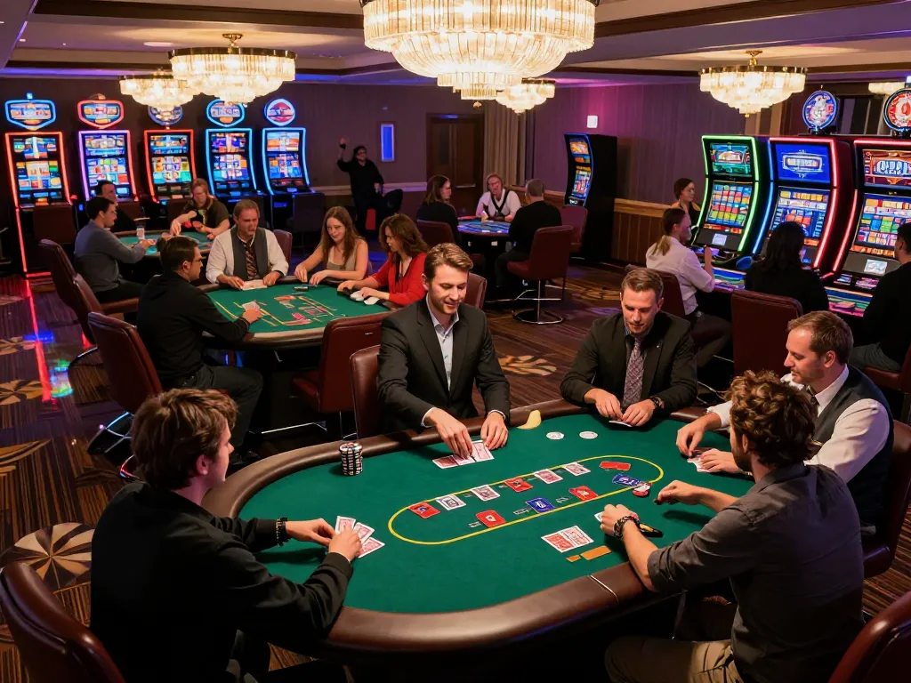 Experience thrilling gameplay at GO88 casino with active poker tables and vibrant atmosphere.
