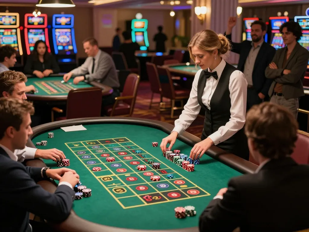 Experience the thrill of live roulette at lu88vip with players placing bets and cheering in an upscale casino setting.