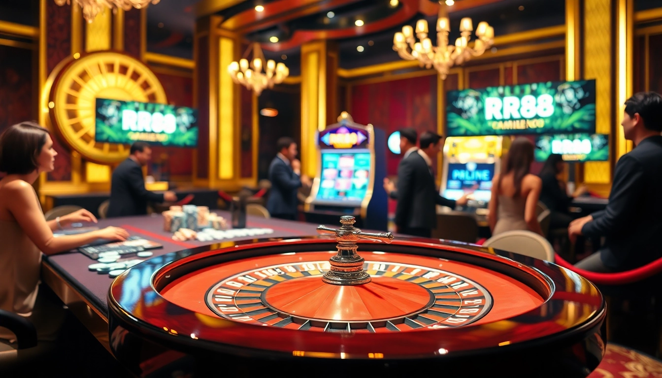 Experience the thrill of RR88 trang chủ with exciting casino games and vibrant gambling visuals.