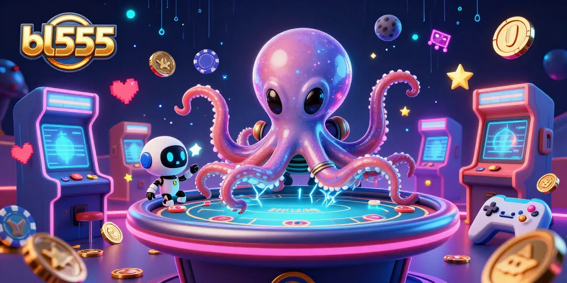 Experience exciting gameplay at bl555 with a holographic poker table and alien characters in a vibrant casino setting.
