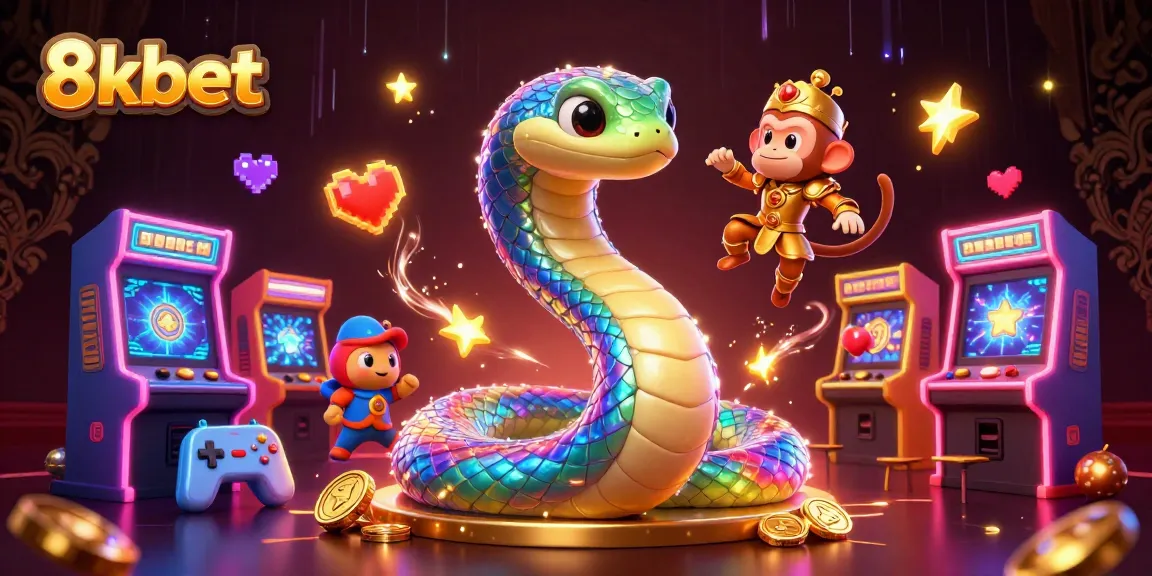 Experience exhilarating gaming action with 8kbet in a vibrant, magical atmosphere filled with colorful elements.