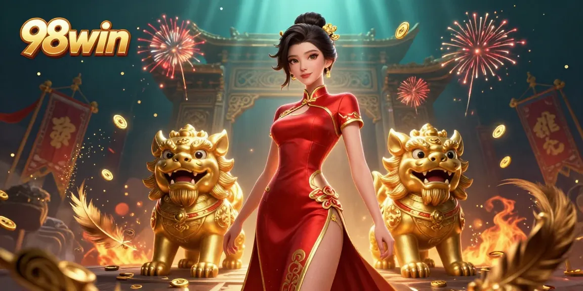 Experience the excitement of 98win with vibrant casino elements and dynamic characters.