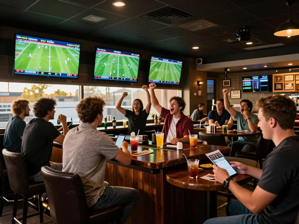 Engaging sports betting scene showcasing kèo bóng đá excitement and enthusiasm among fans analyzing odds.
