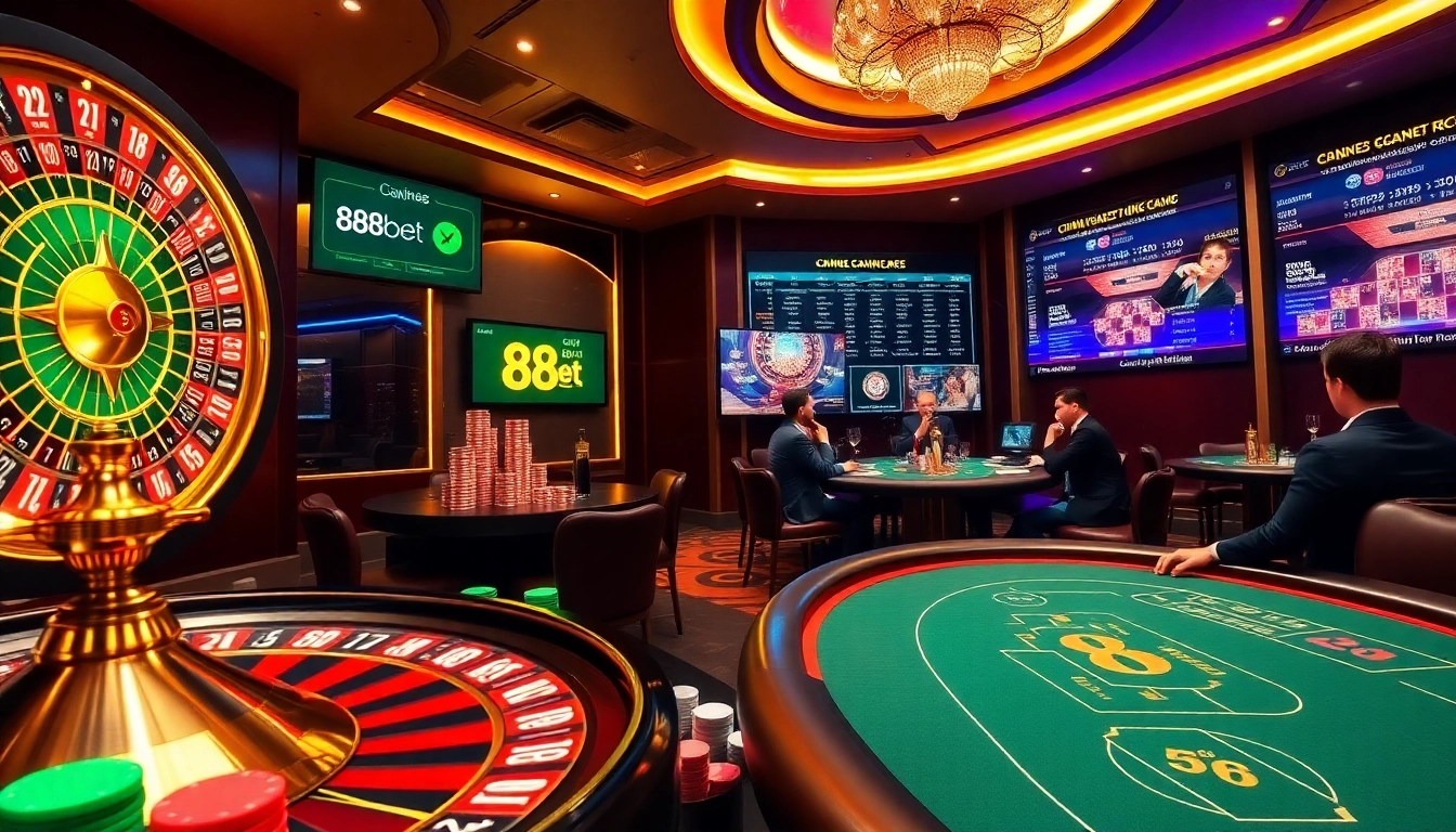 Engage with 88bet online casino through vibrant gaming visuals and interactive betting options.