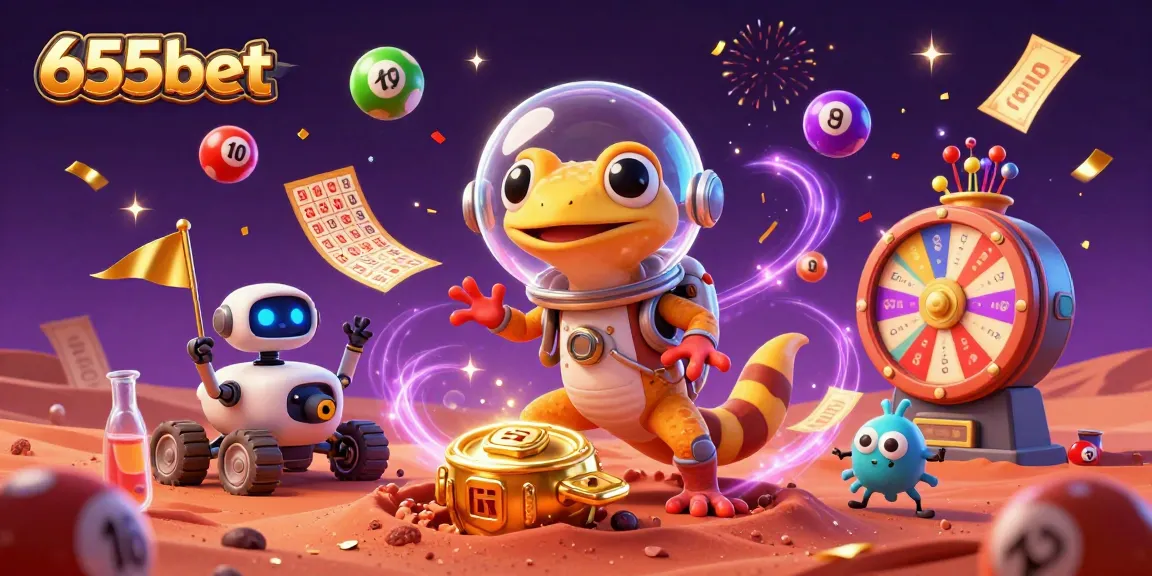 Experience thrilling bets and vibrant casino action with 655bet in this dynamic 3D illustration.