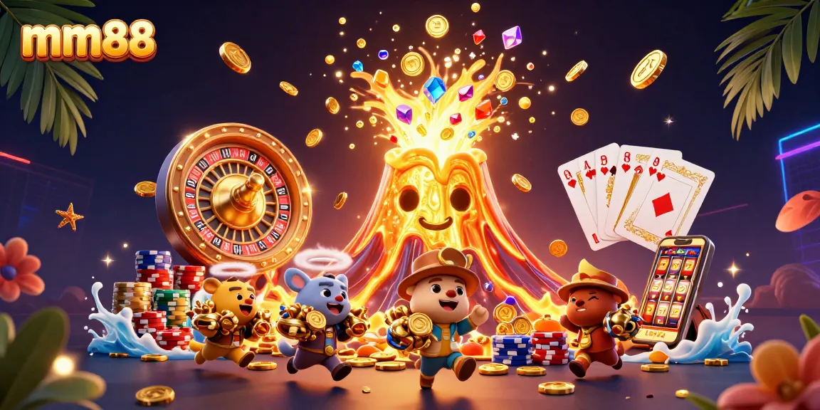 Experience thrilling wins at mm88 with cascading coins and a vibrant gambling scene.