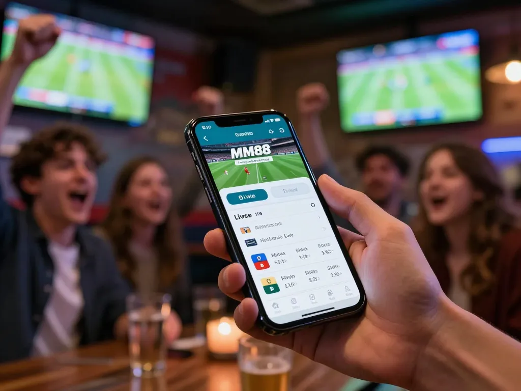 Place bets using the MM88 link on a smartphone during a thrilling sports event.