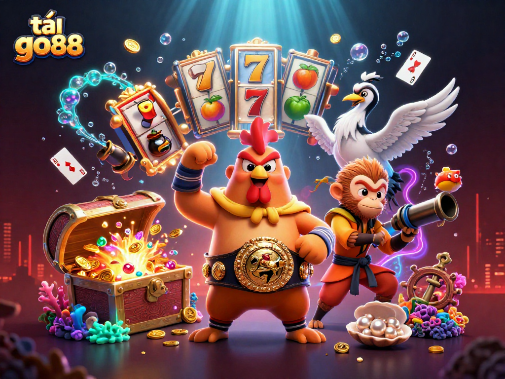 Engage in thrilling gameplay with tải go88 featuring vibrant 3D characters and dynamic casino elements.