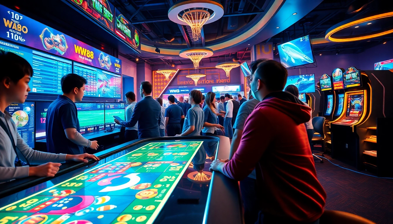 Exciting online gaming experience at https://ww888.io/ featuring players on sports betting, casino, and fishing games.