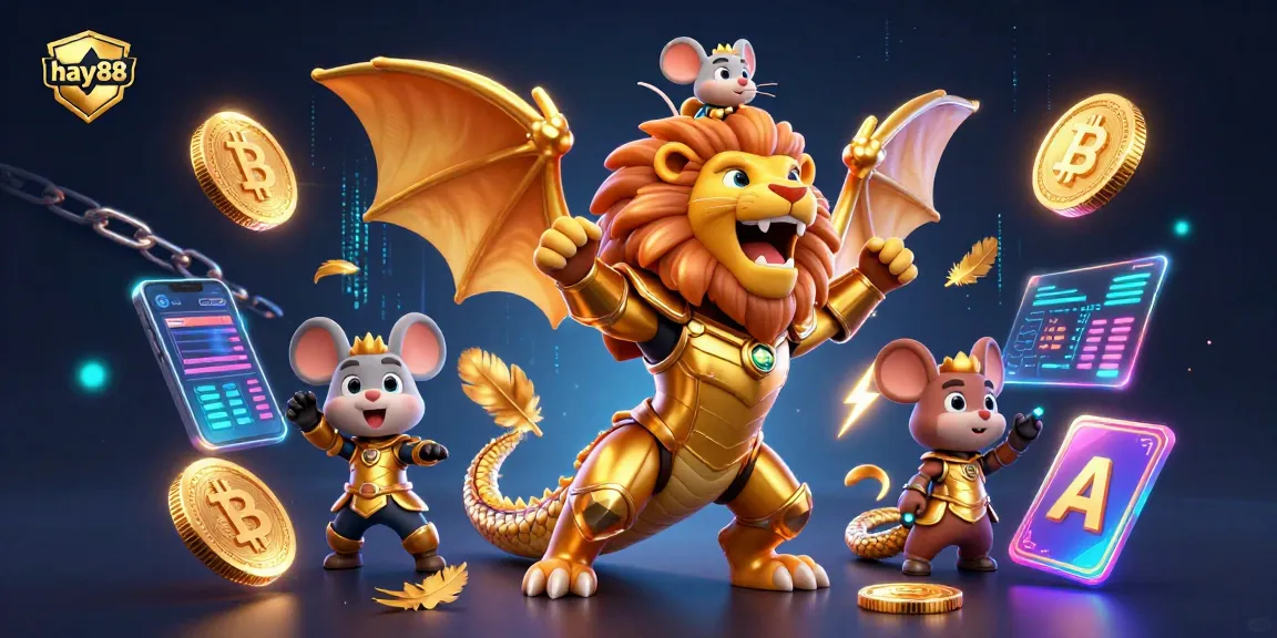 Experience thrilling gameplay at hay88 with a vibrant 3D chimera and dynamic crypto elements.