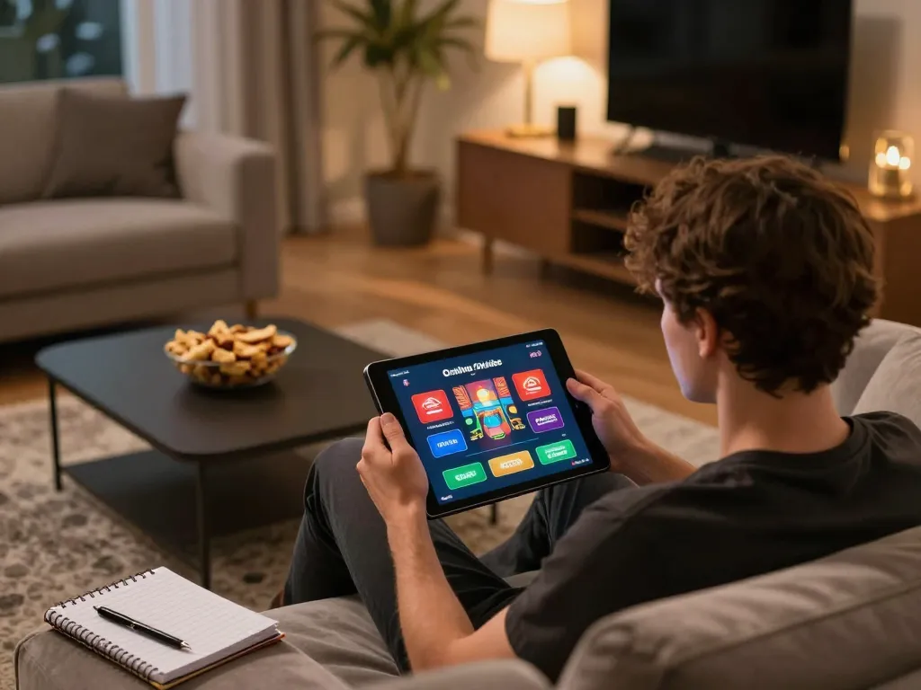 Engaging in online gambling with bet88 in a cozy home atmosphere.