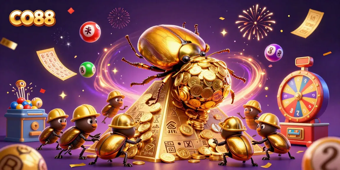 Engage with CO88's exciting gaming journey featuring thrilling golden beetles and vibrant prizes.