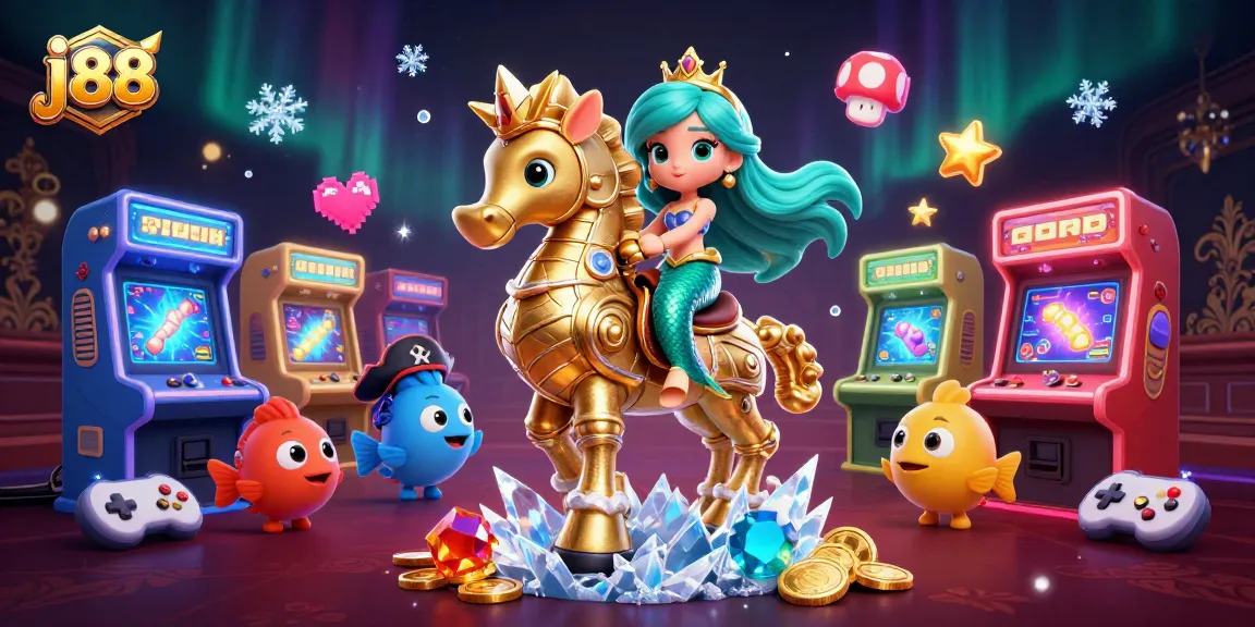 Experience thrilling gameplay with j88's vibrant 3D casino adventure featuring unique characters and game elements.