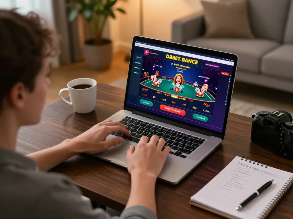 Players engaging in online gambling at https://dabet.money/ with live dealer game interface and strategic notes.