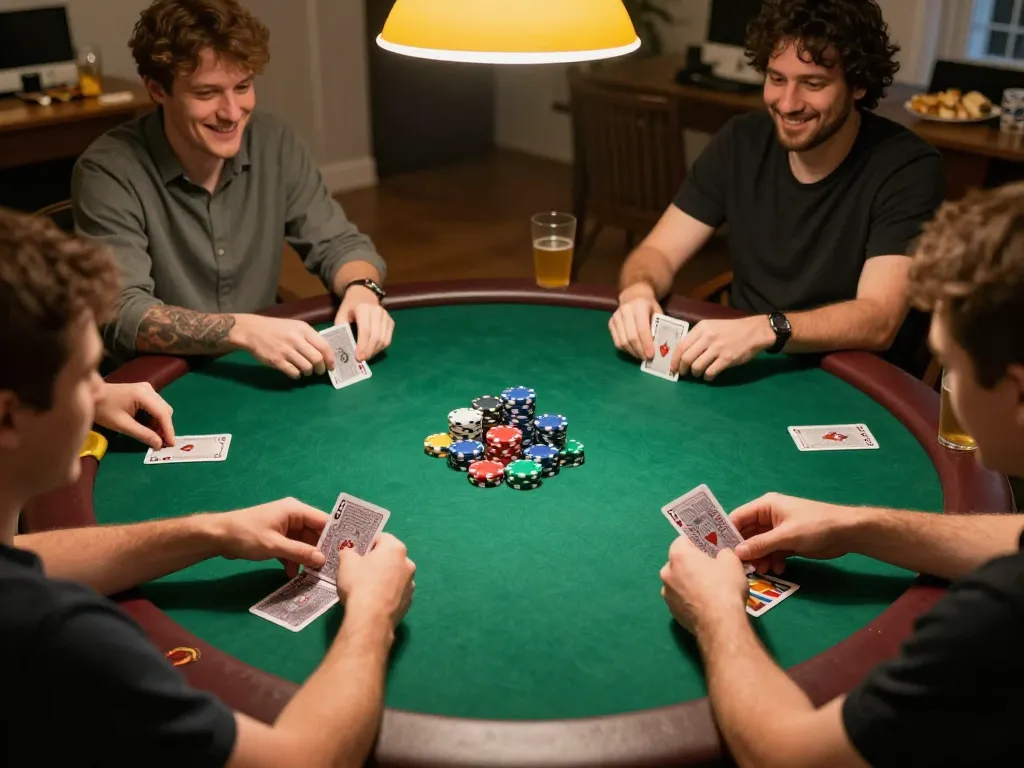 SC88 poker players strategizing around a vibrant green felt table during an engaging game night.