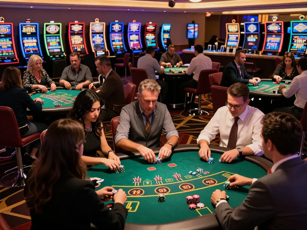 Experience the excitement of strategic gambling at a lively casino featuring TR88 games and vibrant betting activities.