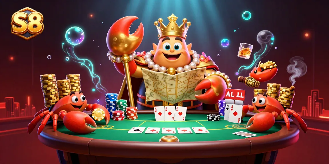 Experience the excitement of S8 casino with vibrant poker scenes and joyful characters.