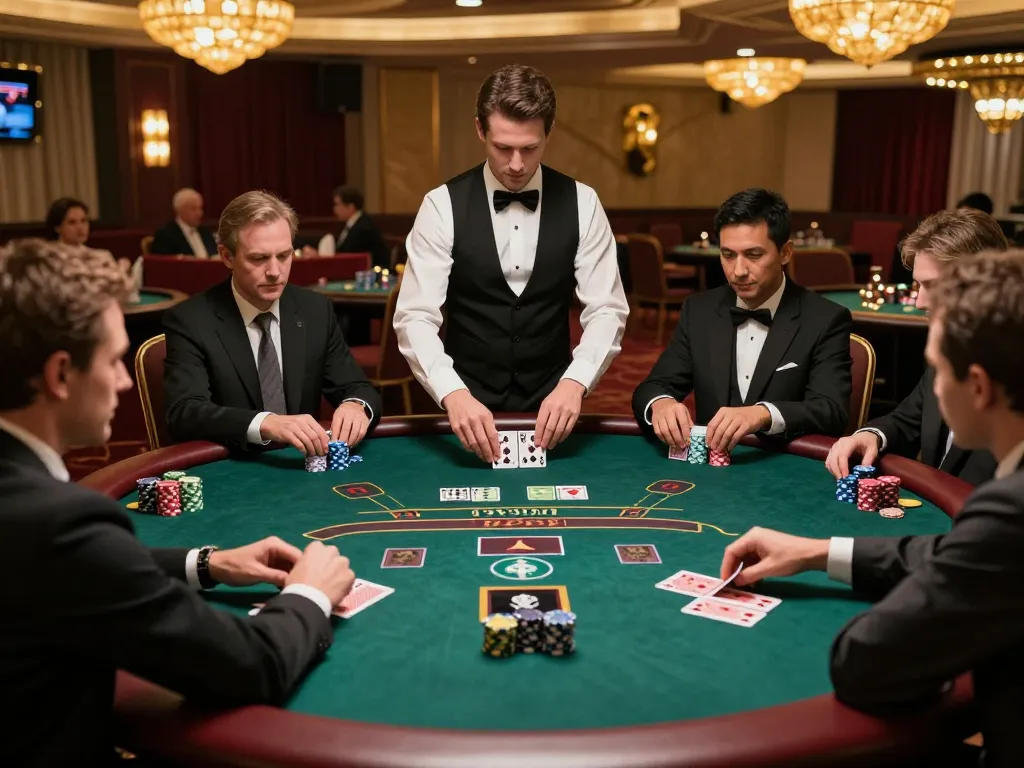 Experience the thrill of 789wim with players engaged in an intense blackjack game.