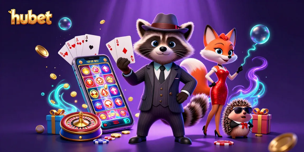 Experience thrilling gameplay with hubet, featuring charming characters in a vibrant casino scene.