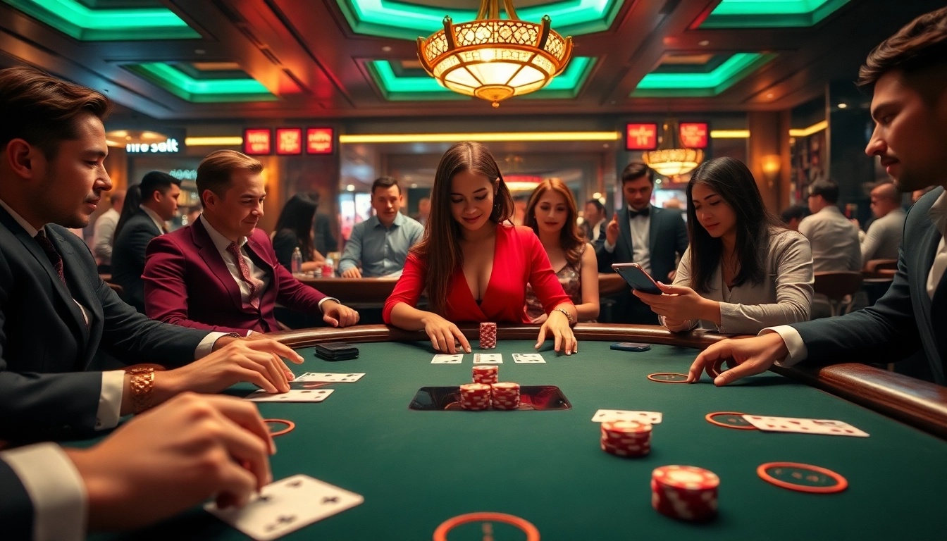 Exciting MMOO online casino gaming experience with vibrant dealer and players.